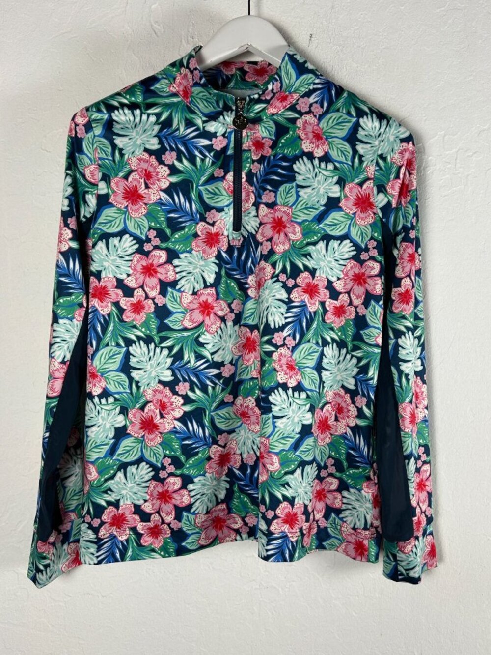 Stella Parker Sport Womens Quarter Zip Athletic Long Sleeve Shirt Medium Stretch